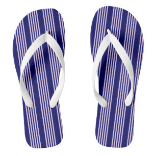 Chinelos Púrpura Lilac e marinho azul cinco faixas