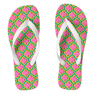 Chinelos Quatrefoil marroquino cor-de-rosa-quente nº 2, ama