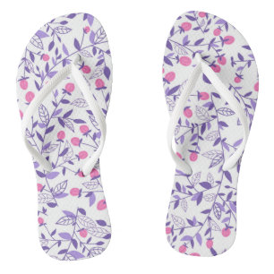 Chinelos Rabiscos flóricos cor-de-rosa e violeta