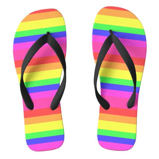 Chinelos Rainbow Color Spectrum Stripes Design (Pé da cama)