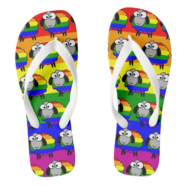 Chinelos Rainbow Pride Sheep (Pé da cama)