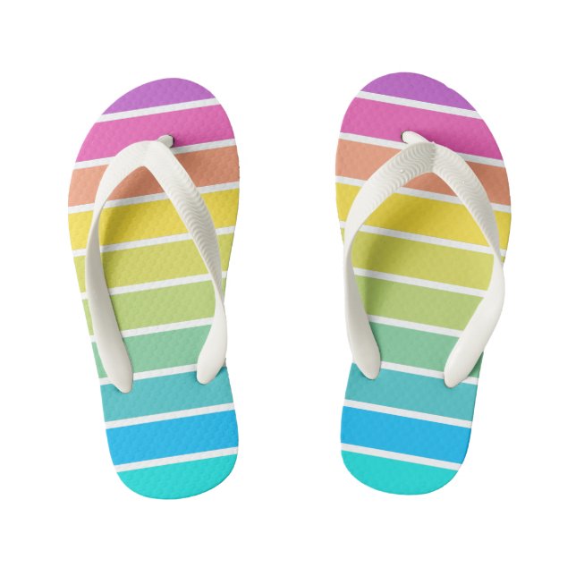 Chinelos Rainbow Stripe Toddler Beach (Pé da cama)