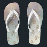 Chinelos Rainbow Unicorn Weds Flipflops BRIDE Dourado<br><div class="desc">Adicione o papel dos membros do Partido Bridal,  nome do casal casado e data de casamento a esses elegantes flipflops de casamento de praia de verão.</div>