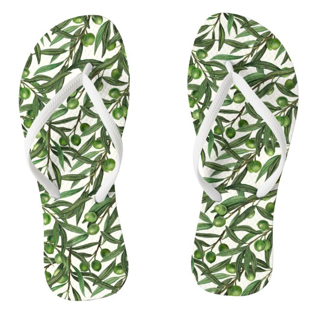 Chinelos Ramos de oliveira em branco (Pé da cama)