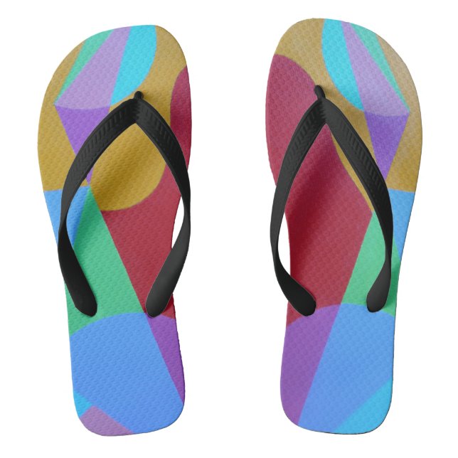 Chinelos Red & Blue Abstract Flip Flops (Pé da cama)