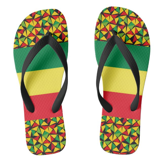 Chinelos Reggae Flip-Flops Rasta Vibrations  (Pé da cama)