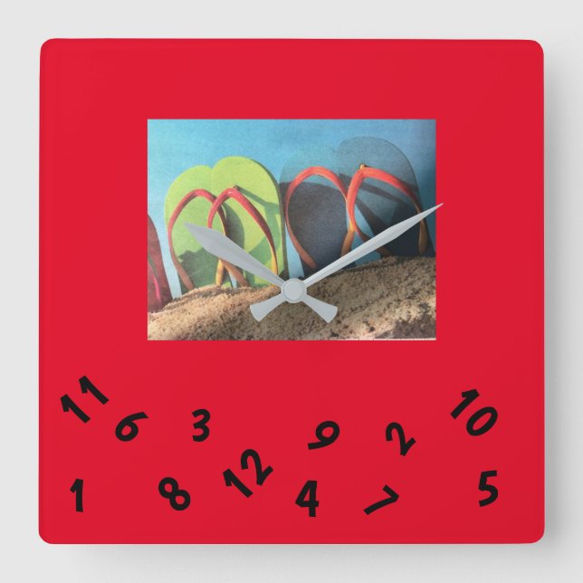 ***CHINELOS*** RELÓGIO DE PAREDE QUADRADA (Frente)