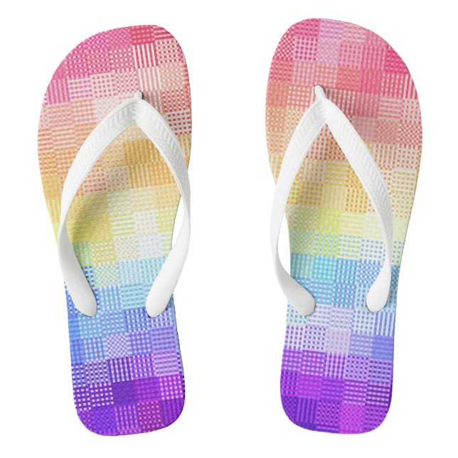 Chinelos Retro Boho Funky Excêntrico Xenogênero Xadrez Orgu (Pé da cama)