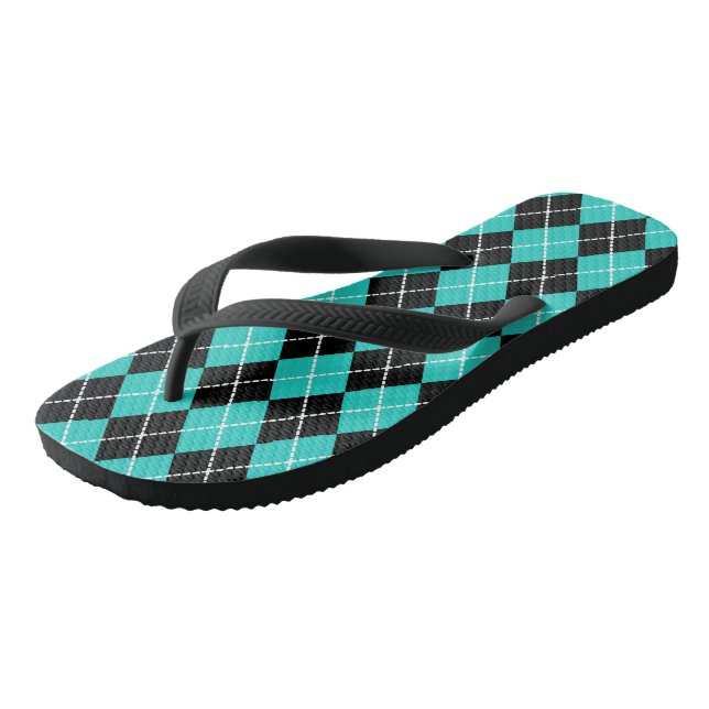 Chinelos Retro Turquoise Argyle (Inclinado)