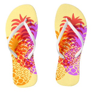 Chinelos Reversible tropical havaiano do abacaxi de Momona