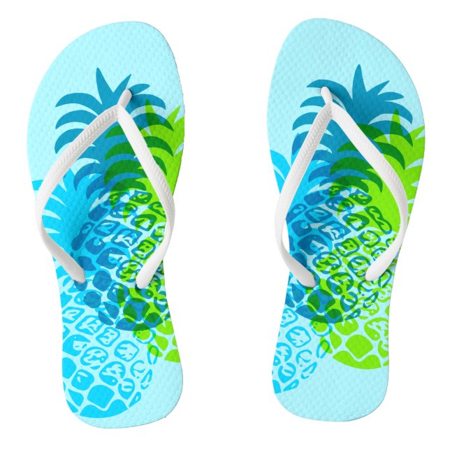 Chinelos Reversible tropical havaiano do abacaxi de Momona (Pé da cama)