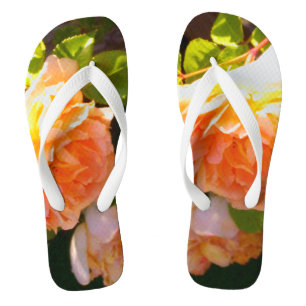 Chinelos Rosa de pêssego clássico Elegante floral