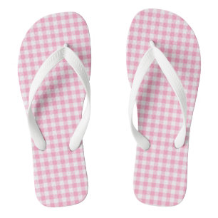 Chinelos Rosa De Soda Gingham Adulto, Largas Preci