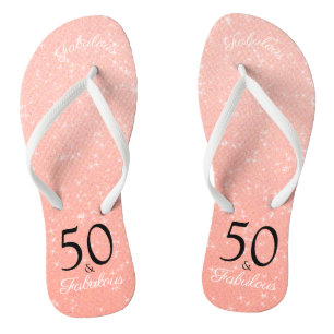 Chinelos Rosa Dourado 50 E Fabuloso Aniversário Elegante Gl