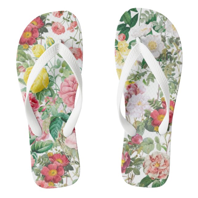 Chinelos Rosa Floral Vintage Primavera Garden (Pé da cama)