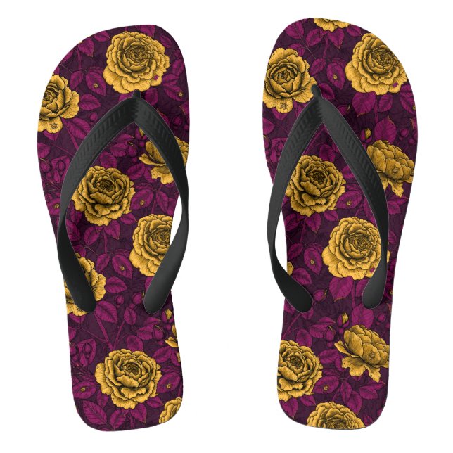 Chinelos Rosas amarelas (Pé da cama)