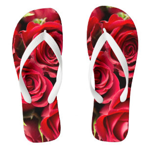 Chinelos Rosas vermelhas