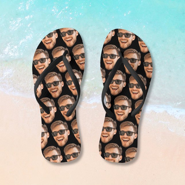 Chinelos Rosto de Fotografia Personalizada Engraçado (Funny Personalized Photo Face Flip Flops
)