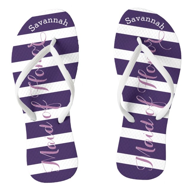 Chinelos Roxo de Madrinha de casamento Personalizado ou Qua (Pé da cama)