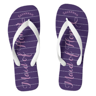 Chinelos Roxo de Madrinha de casamento Personalizado ou Qua