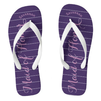 Chinelos Roxo de Madrinha de casamento Personalizado ou Qua