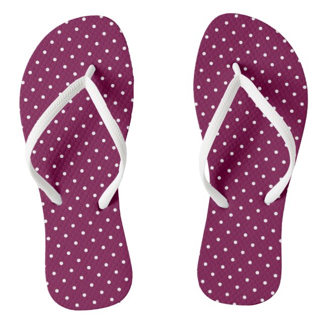 Chinelos Roxo vinho e bolinhas brancas (Pé da cama)