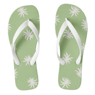 Chinelos Sage Verde Mistura Floral Verão Tropical Brilhante