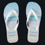 Chinelos Sandais de Praia de Casamento de Destino<br><div class="desc">Sandálias/Chinelos de Praia de Destino com Data e Destino de Casamento Personalizado</div>
