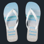 Chinelos Sandais de Praia de Casamento de Destino<br><div class="desc">Sandálias/Chinelos de Praia de Destino com Data e Destino de Casamento Personalizado</div>