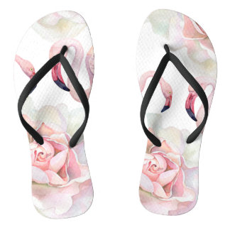 Chinelos Sandals de Coleção de Rosa Flamingo