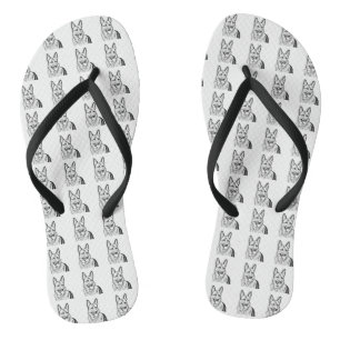 Chinelos Sandals - Padrão de Bloco de German shepherd B&W