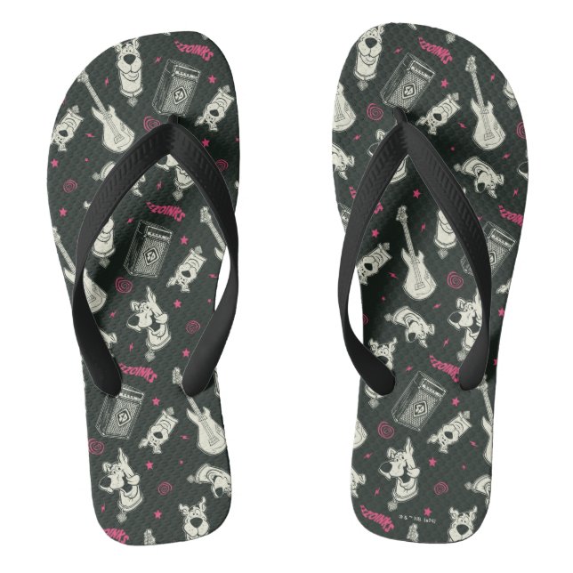 Chinelos Scooby-Doo Punk Guitar e Padrão Amp (Pé da cama)