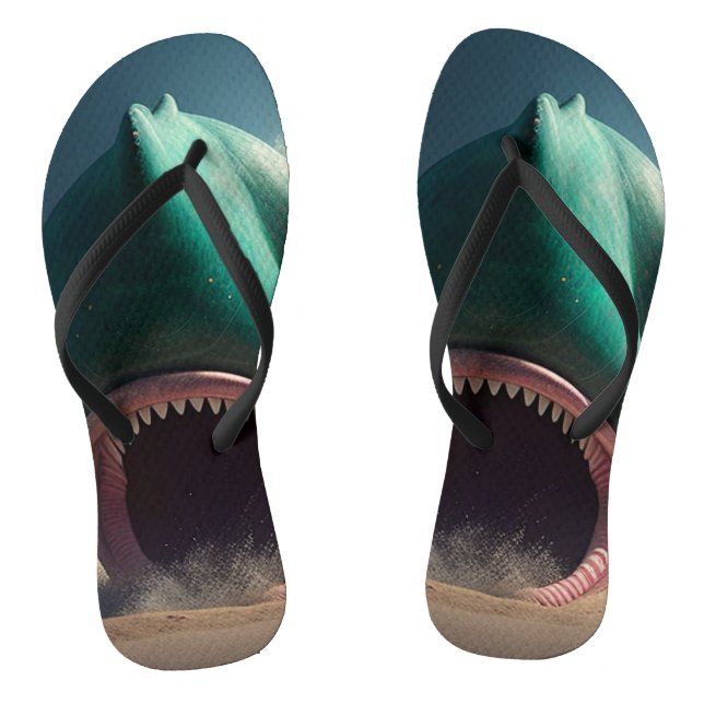 Chinelos Shark sculpture on the beach (Pé da cama)