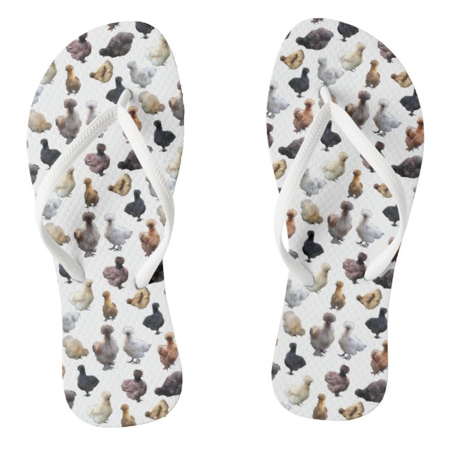 Chinelos Silkie Bantam Chickens (Pé da cama)