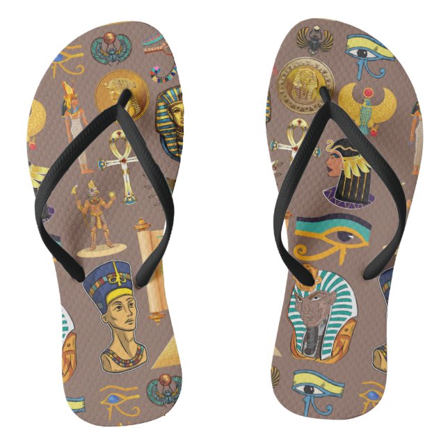 Chinelos Símbolo de Padrão Hieroglífico do Antigo Egito (Pé da cama)