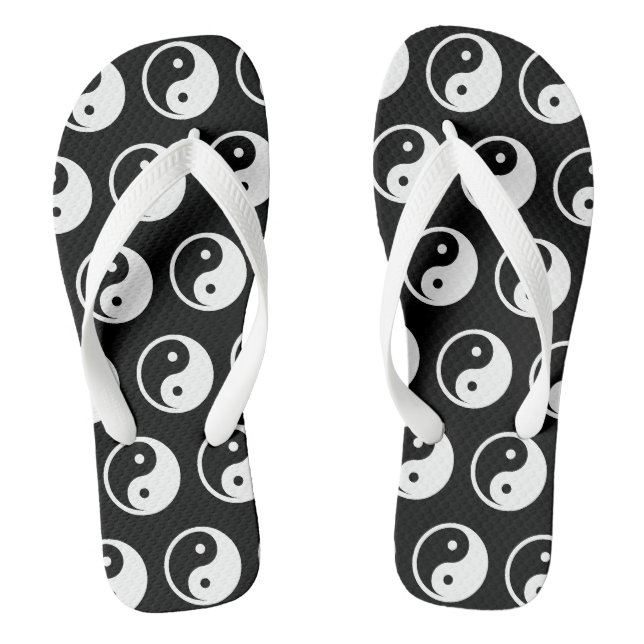 Chinelos Símbolo Yin Yang - tatuagem sólida design 2 (Pé da cama)