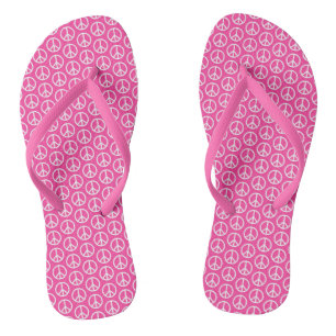 Chinelos Sinais de paz no rosa brilhante