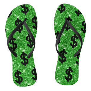 Chinelos Sinal de Dólar Negro Money Empreendedor Wall Stre
