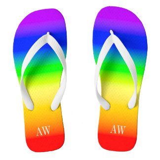 Chinelos Sinalizador do Orgulho Arco-Íris LGBT Iniciais de