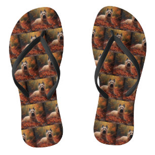 Chinelos Skye Terrier no Outono Folhas Caem Inspiram