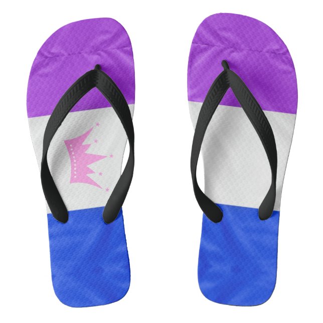 Chinelos SlipperyJoe drag pride flag purple white blue crow (Pé da cama)