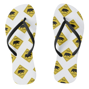 Chinelos SlipperyJoe, sinal de passagem do urso, silhueta d