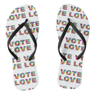Chinelos SlipperyJoe voto amor igualdade pelo arco-íris pel