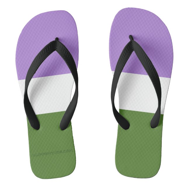 Chinelos SlipperyJoe's genderqueer pride flag cores non-bi (Pé da cama)