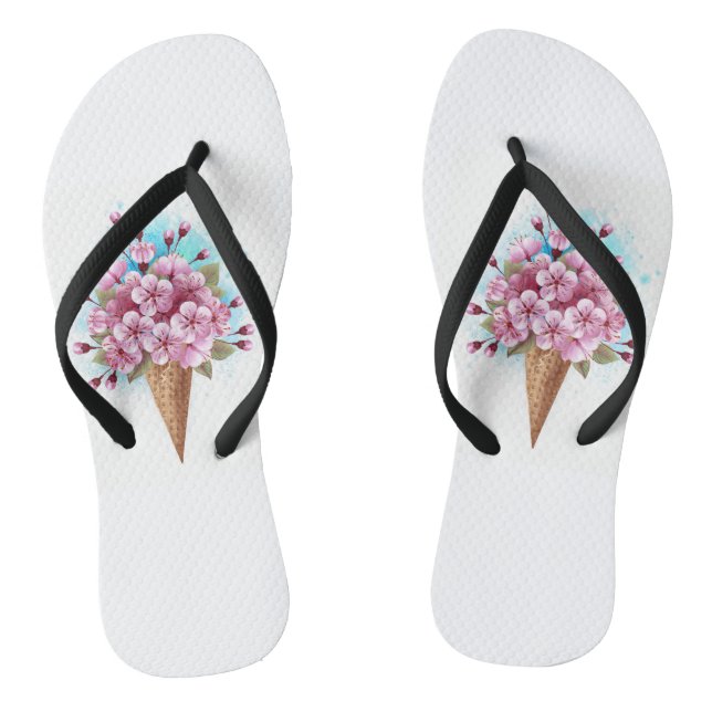 Chinelos Sorvete Waffle Rosa Sakura Cone (Pé da cama)