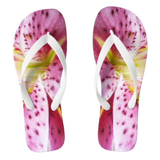 Chinelos Stargazer Lily Bright Magenta Floral (Pé da cama)