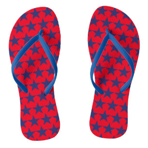 Chinelos Stars Red White Blue USA padrão patriota