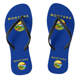 Chinelos Straps de Slim Adulto com Bandeira de Montana, EUA