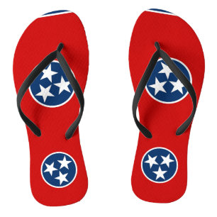Chinelos Straps delgadas de adultos com bandeira do Tenness