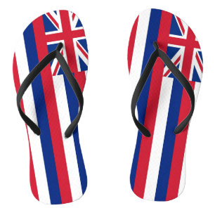Chinelos Straps delgados de adultos com bandeira do Havaí,